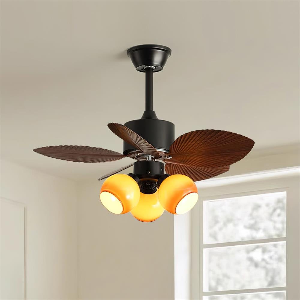 Celenina Tropical Glass Ceiling Fan Light