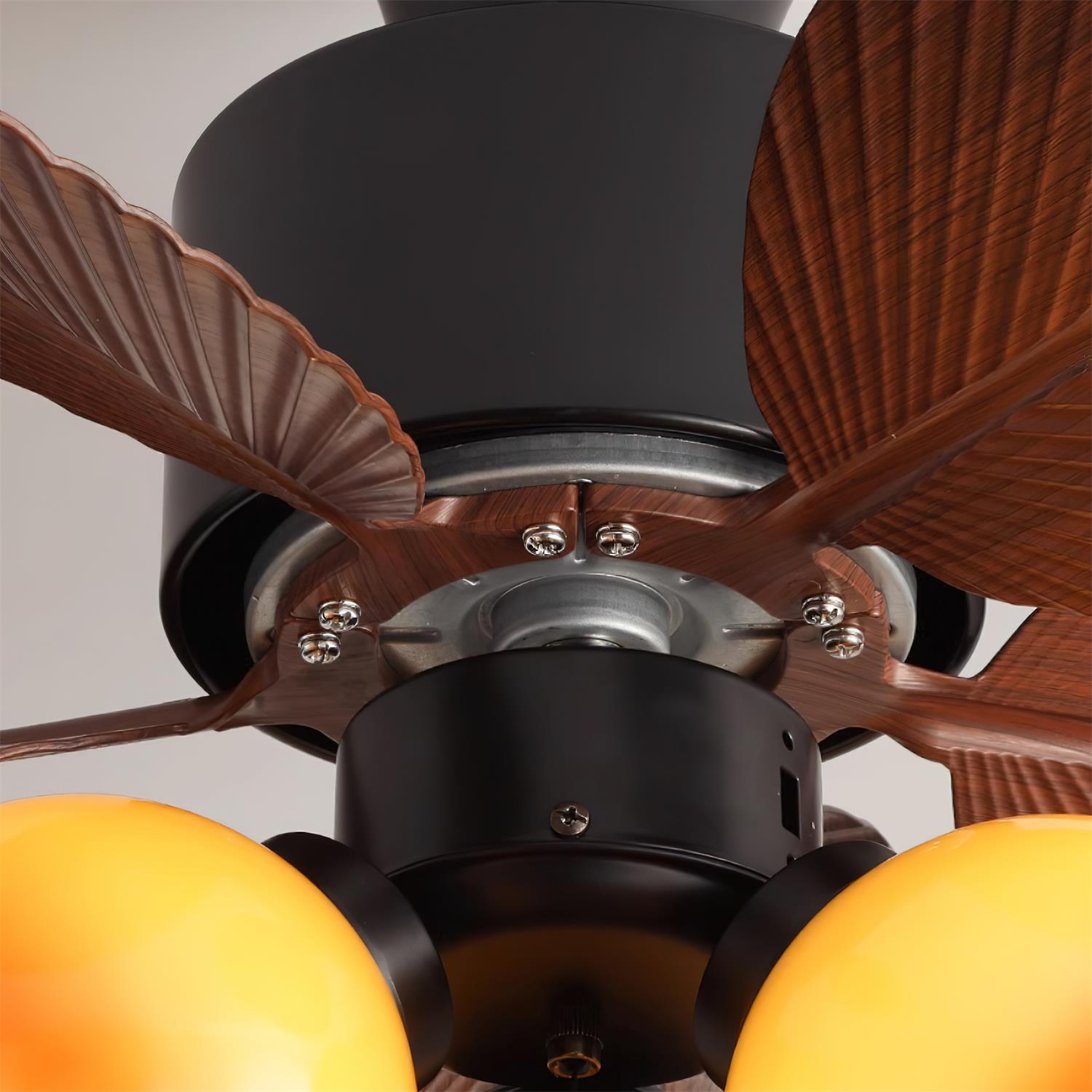 Celenina Tropical Glass Ceiling Fan Light