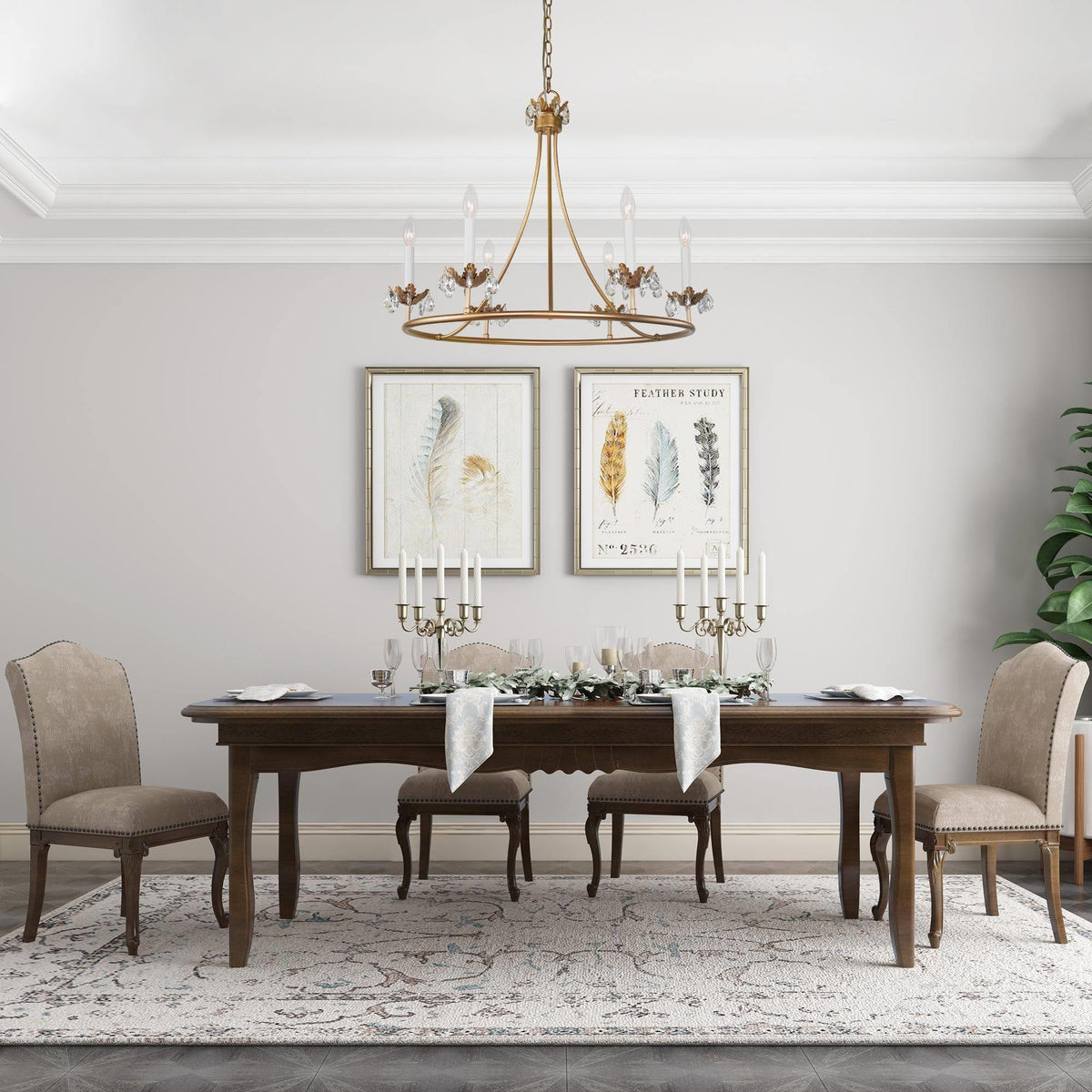 Yrvuvyh Vintage Industrial Luxury Brass Crystal Chandelier