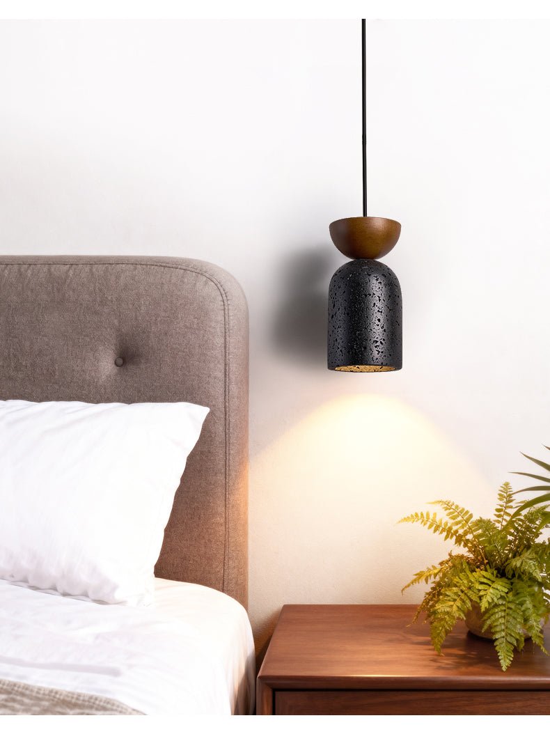 Iris Focused Black Travertine Pendant Light