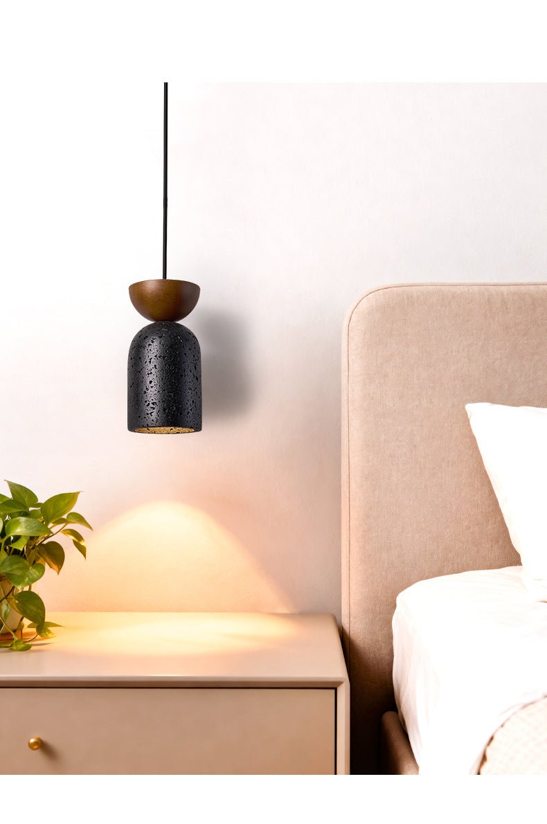 Iris Focused Black Travertine Pendant Light