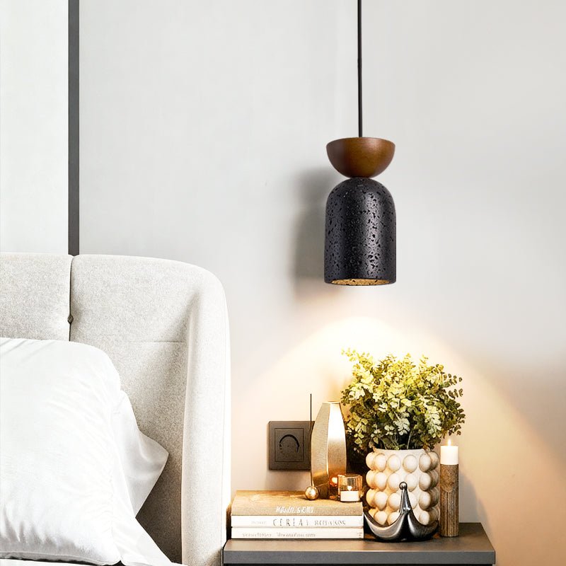 Iris Focused Black Travertine Pendant Light