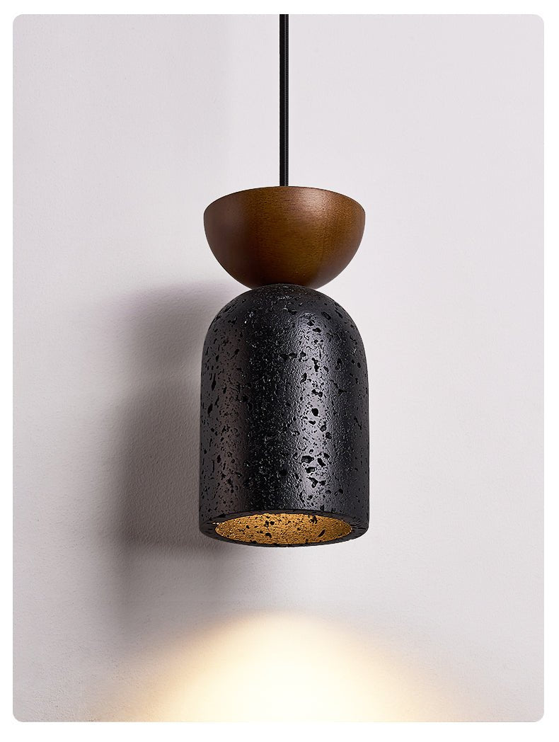 Iris Focused Black Travertine Pendant Light