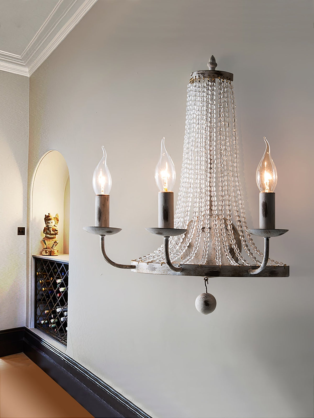 Arvela Vintage Industrial Crystal Wall Lamp