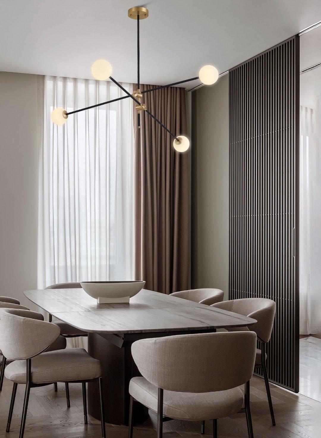 Celirissa Chandelier SI Brass Glass Globe