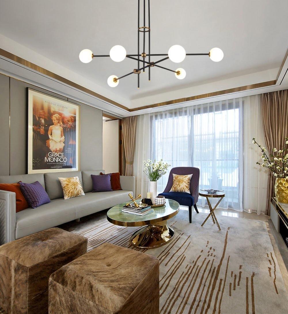 Celirissa Chandelier SI Brass Glass Globe