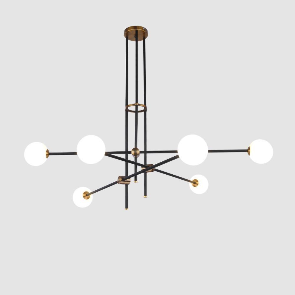 Celirissa Chandelier SI Brass Glass Globe