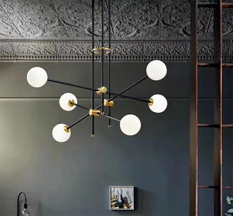 Celirissa Chandelier SI Brass Glass Globe