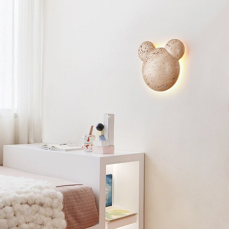Tavi Yellow Travertine Bearstone Wall Lamp