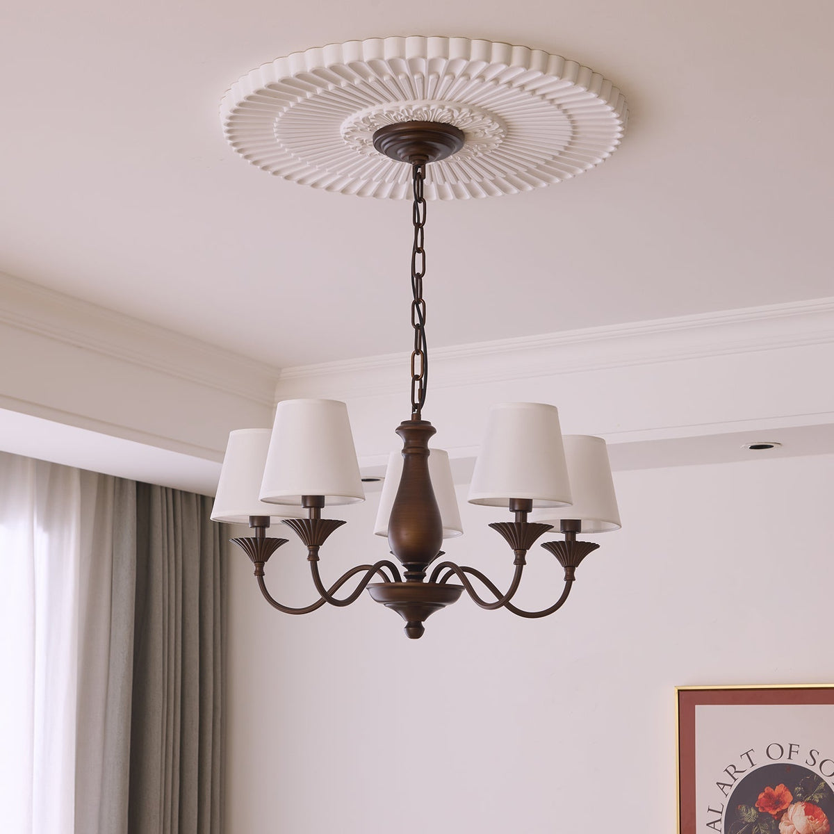 Ulenis Chandelier Fabric Shade Vintage