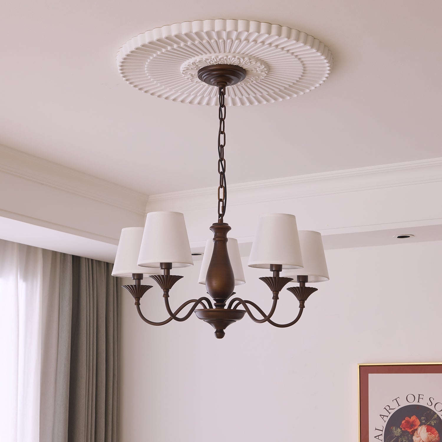 Ulenis Chandelier Fabric Shade Vintage