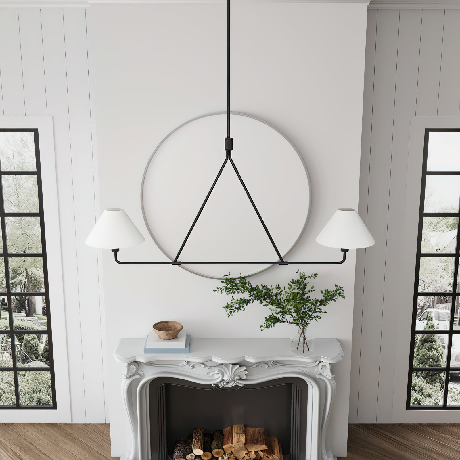 Vase Chandelier Cone Shade Minimalist