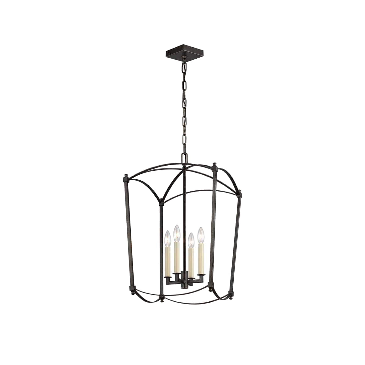 Xenuvyu Modern Minimalist Industrial Black Metal Lantern Pendant Lamp