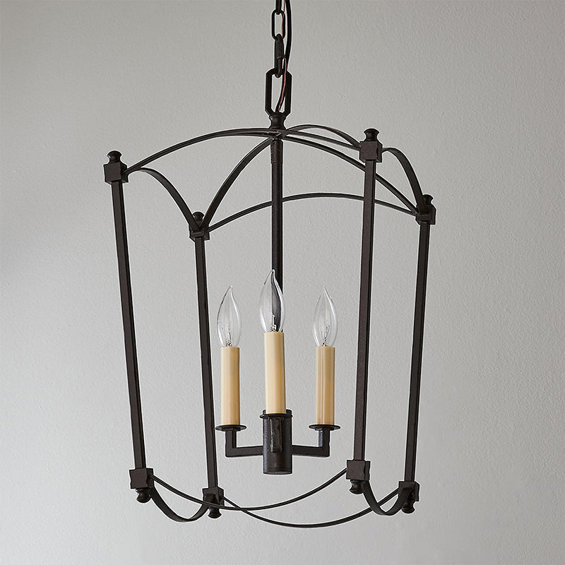 Xenuvyu Modern Minimalist Industrial Black Metal Lantern Pendant Lamp