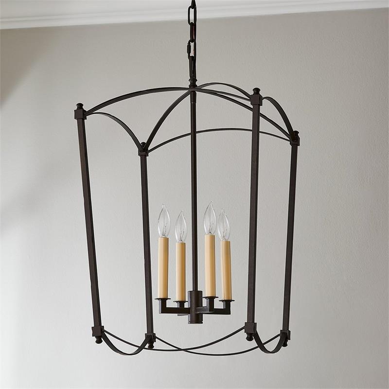 Xenuvyu Modern Minimalist Industrial Black Metal Lantern Pendant Lamp
