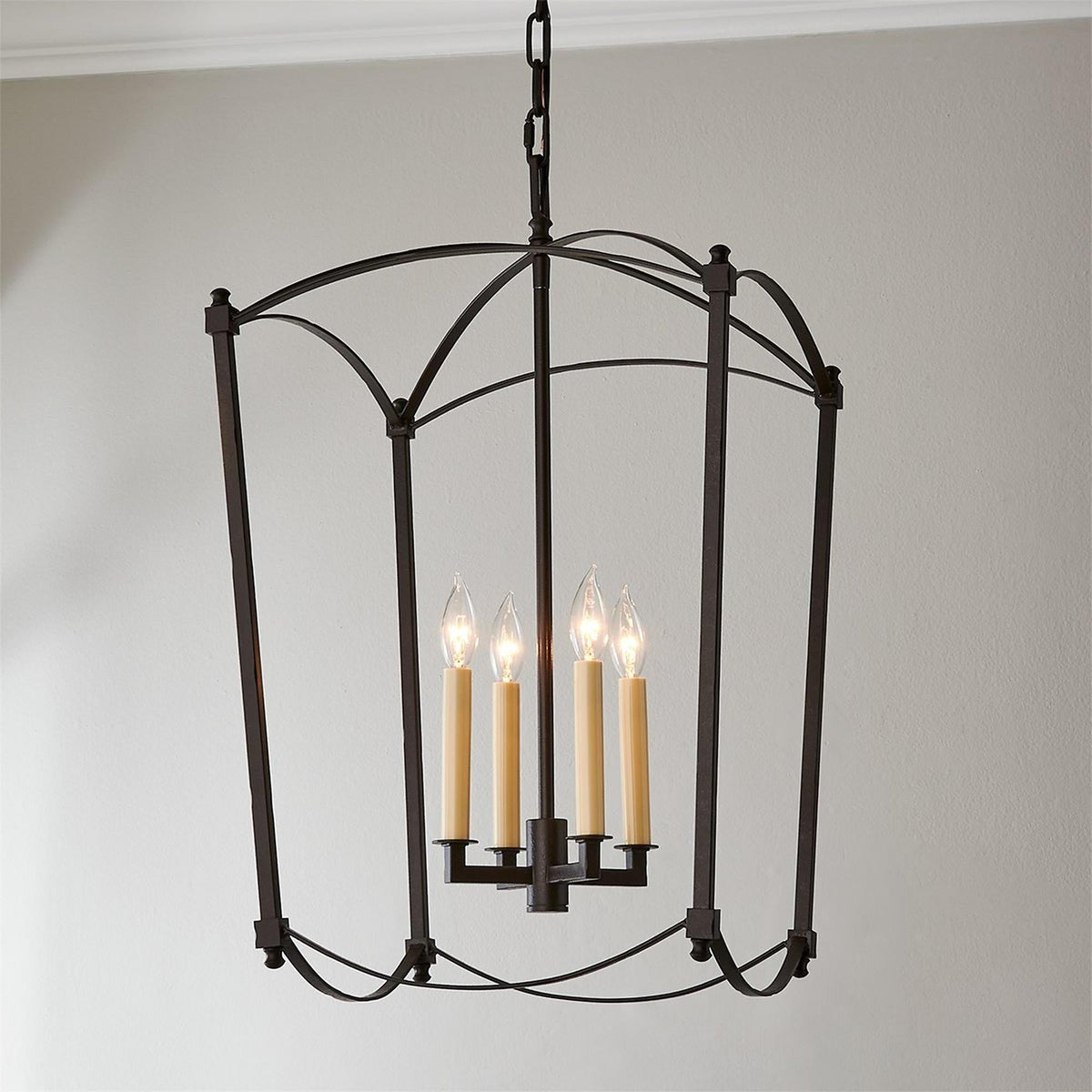 Xenuvyu Modern Minimalist Industrial Black Metal Lantern Pendant Lamp