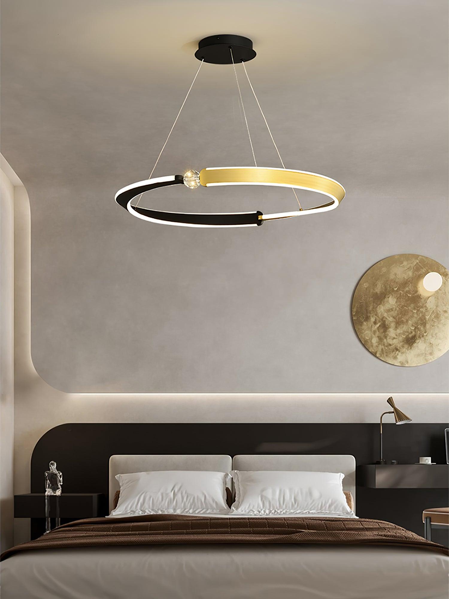 Elyerora Chandelier Crystal Black Gold Dining LED
