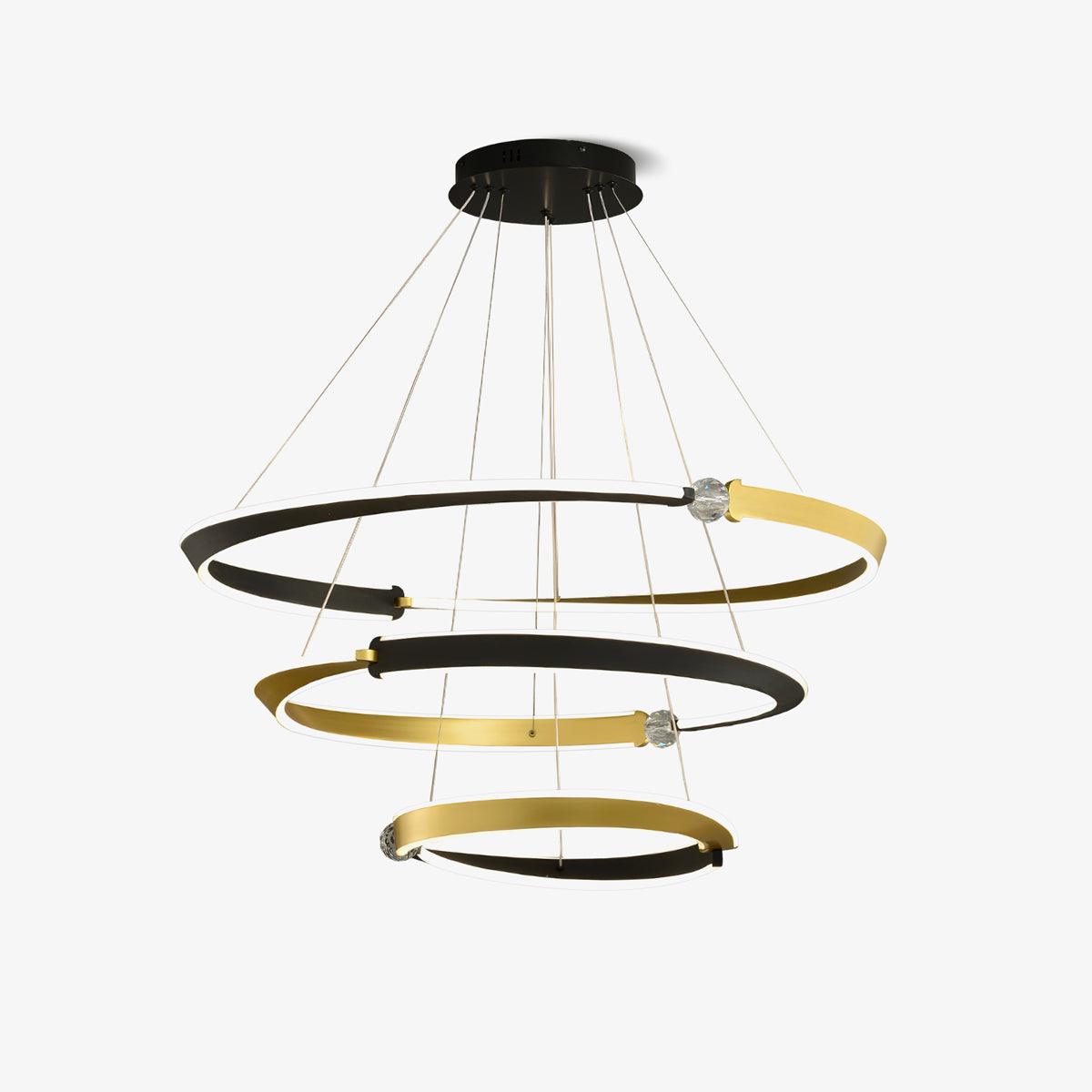 Elyerora Chandelier Crystal Black Gold Dining LED