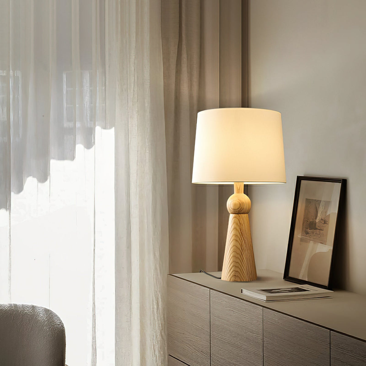 Lioria Wood Fabric Table Lamp