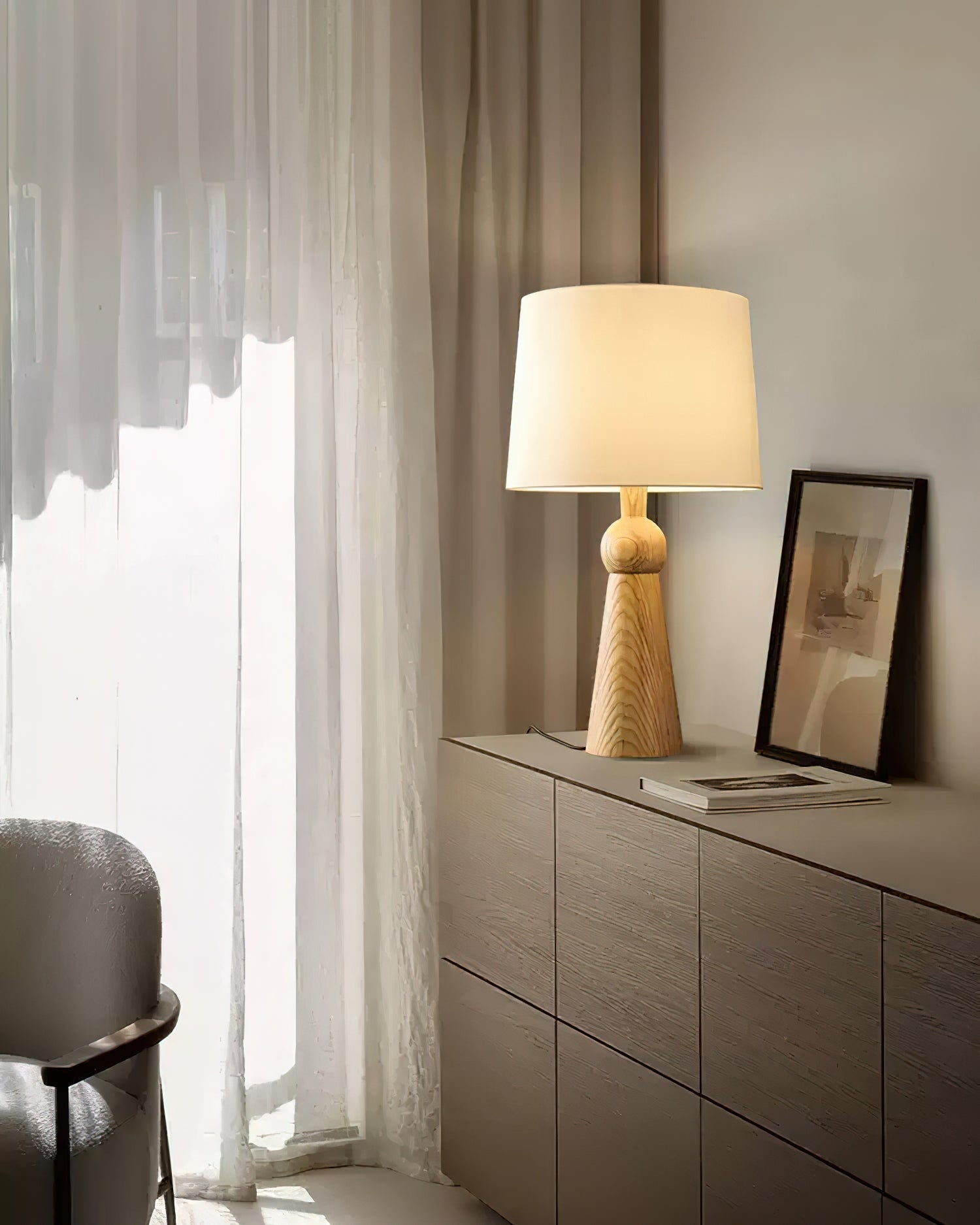 Lioria Wood Fabric Table Lamp