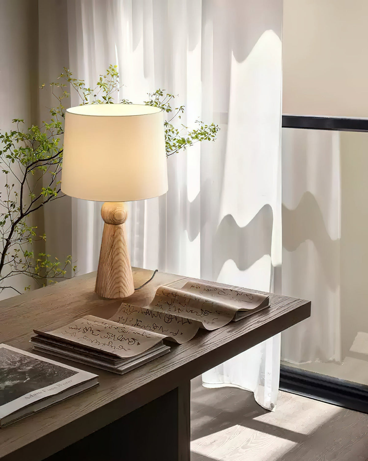 Lioria Wood Fabric Table Lamp