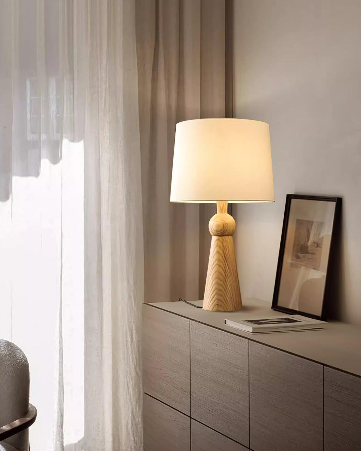 Lioria Wood Fabric Table Lamp