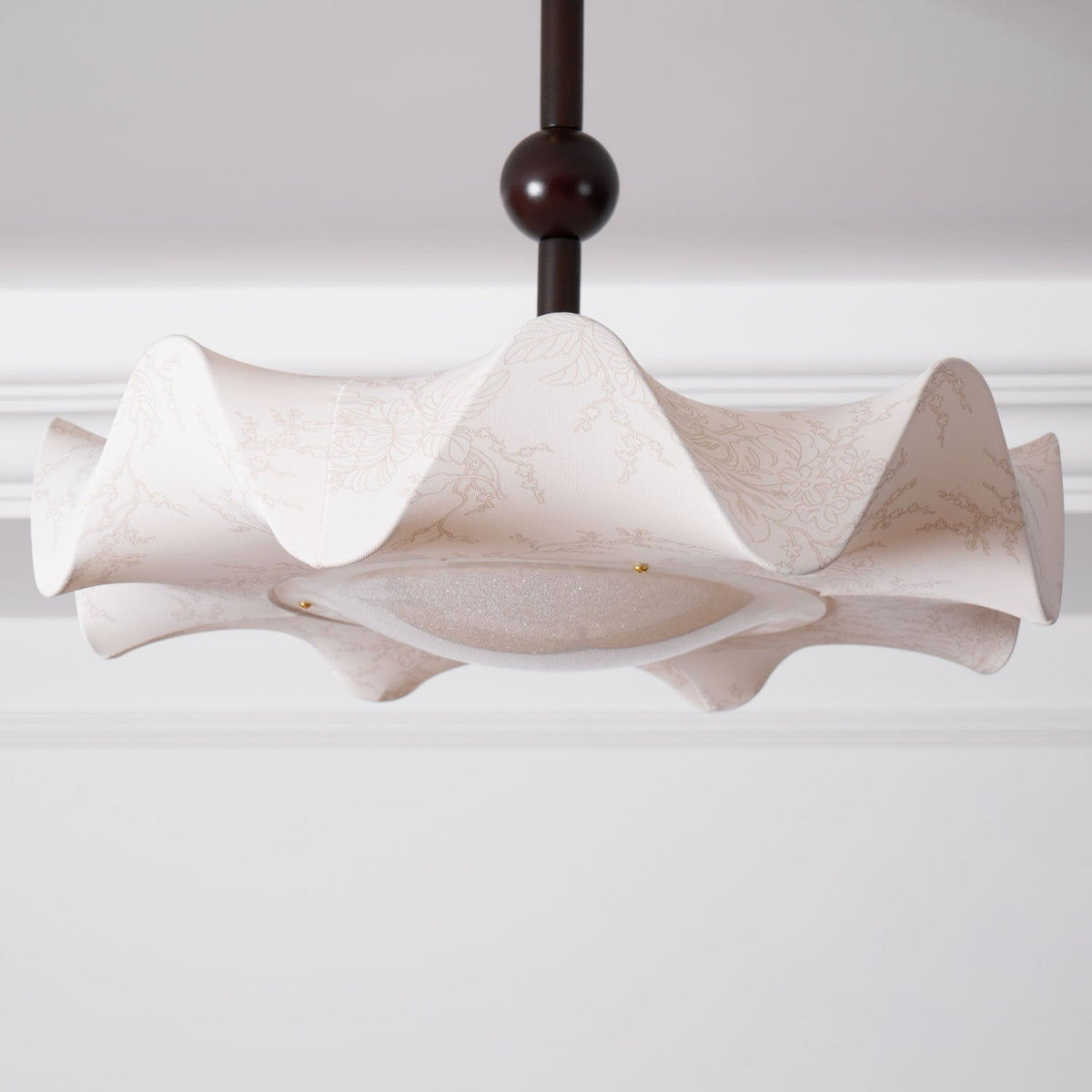 Avlorus Traditional Premium Elegance Wood Fabric Ceiling Light