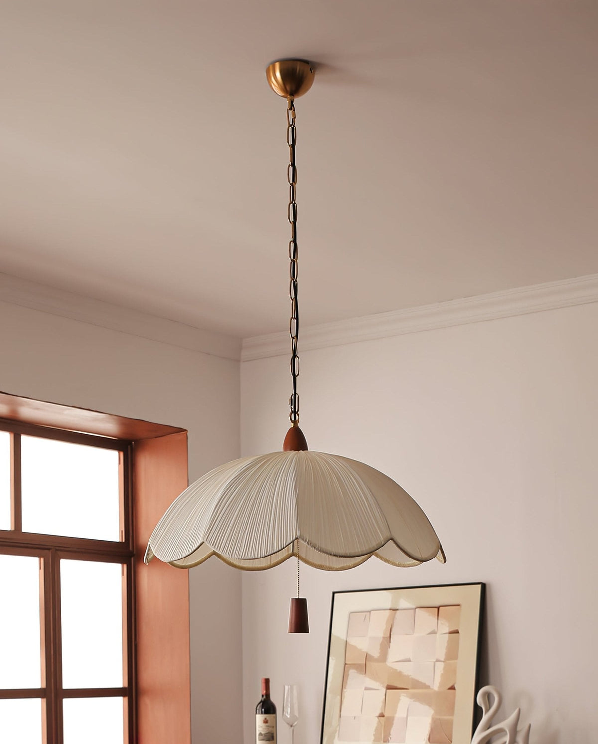 Vephael Art Nouveau Fabric Pendant Light