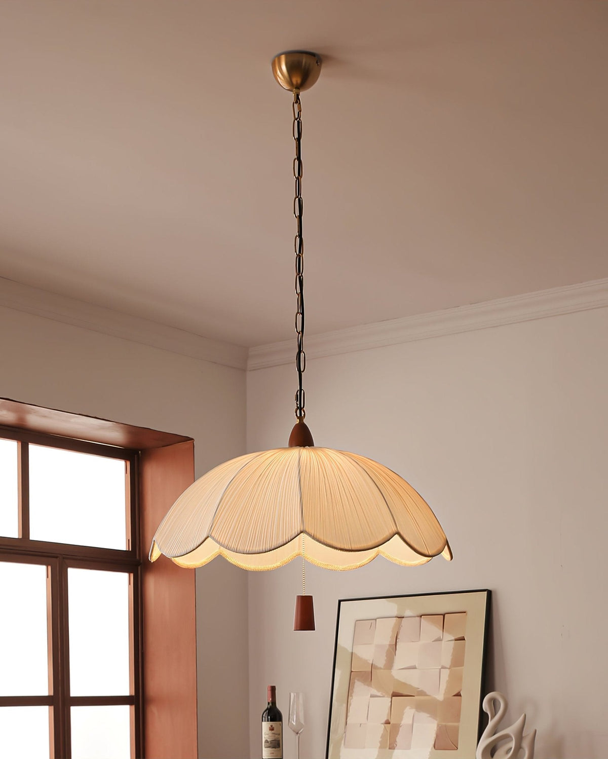 Vephael Art Nouveau Fabric Pendant Light