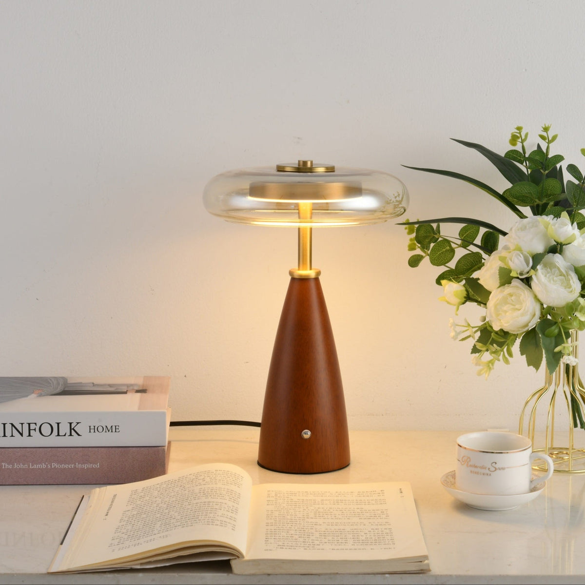 Mushroom Retro Glass Table Lamp
