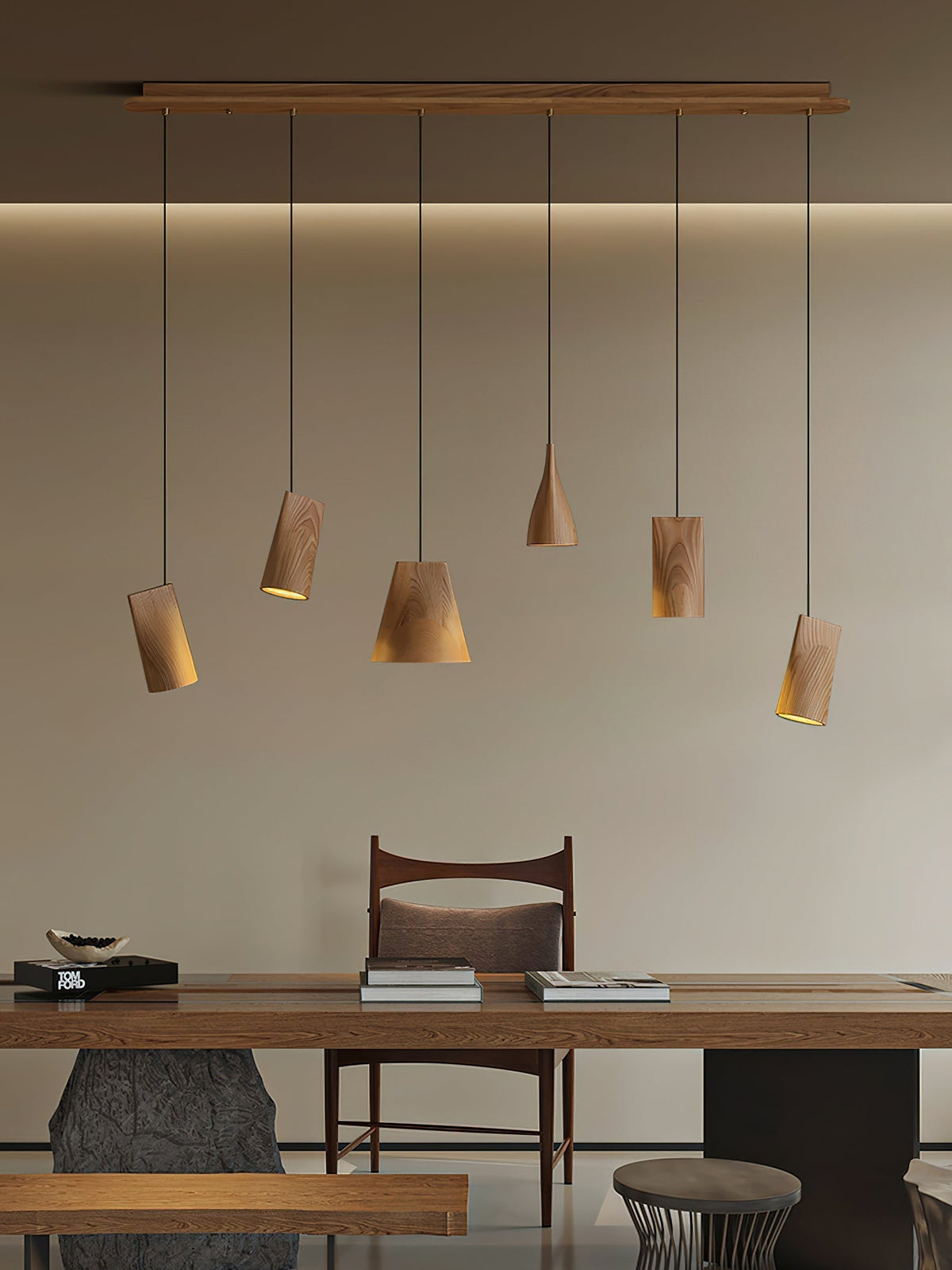 Ivarara Asymmetrical Wood Pendant Light