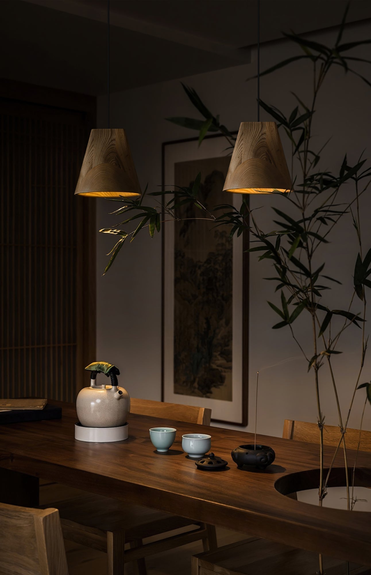 Ivarara Asymmetrical Wood Pendant Light