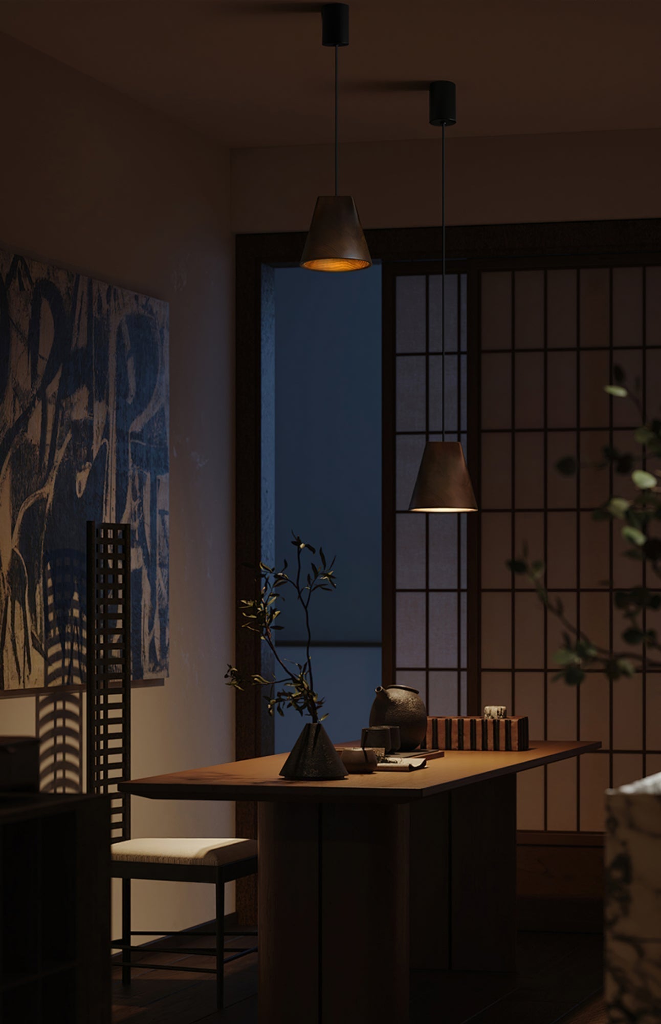 Ivarara Asymmetrical Wood Pendant Light