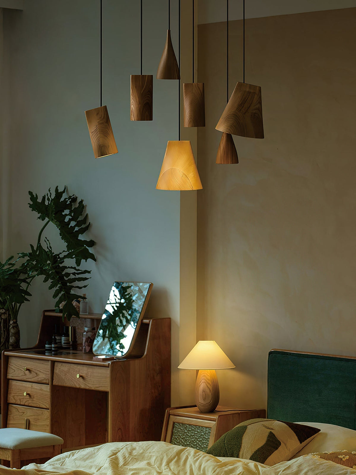 Ivarara Asymmetrical Wood Pendant Light