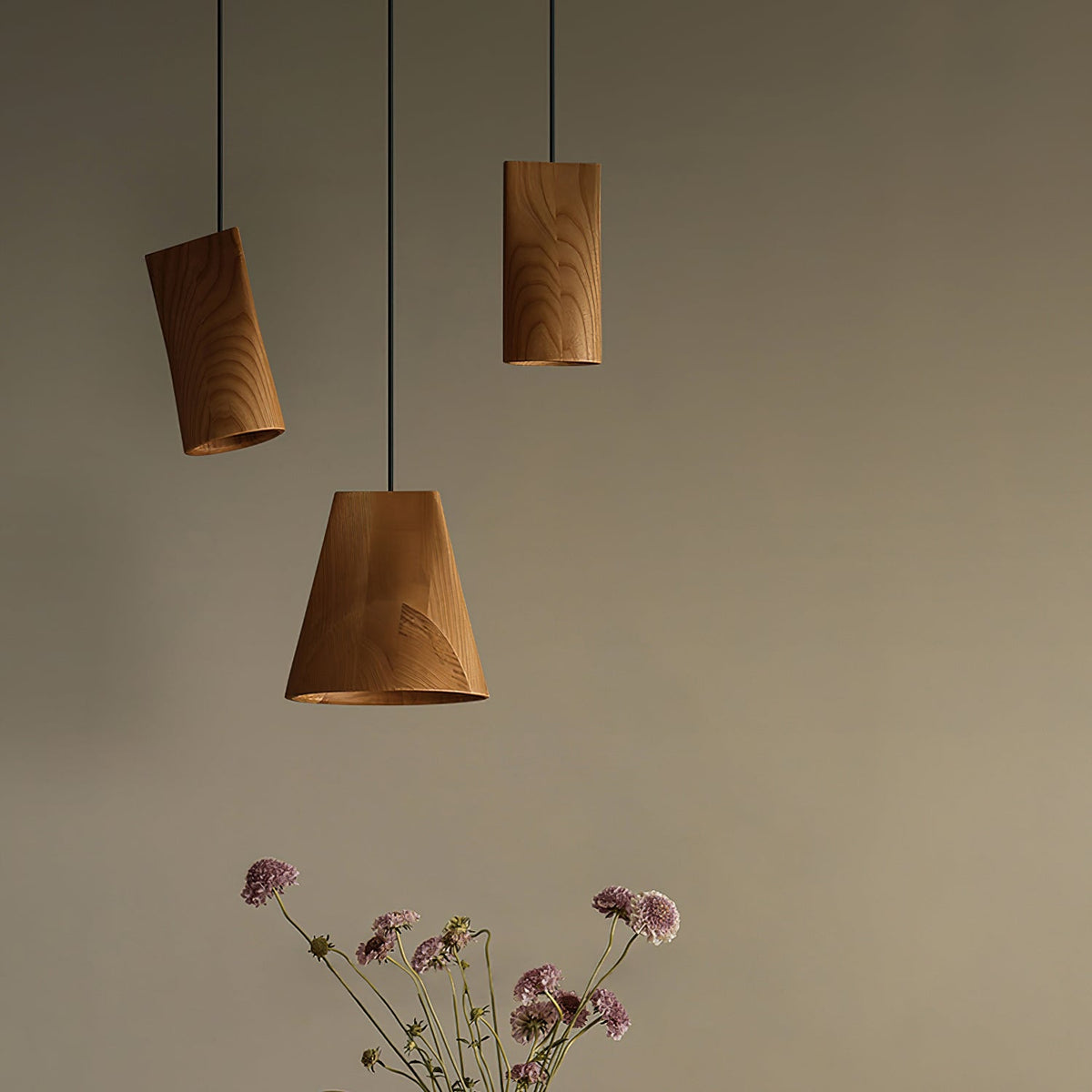 Ivarara Asymmetrical Wood Pendant Light