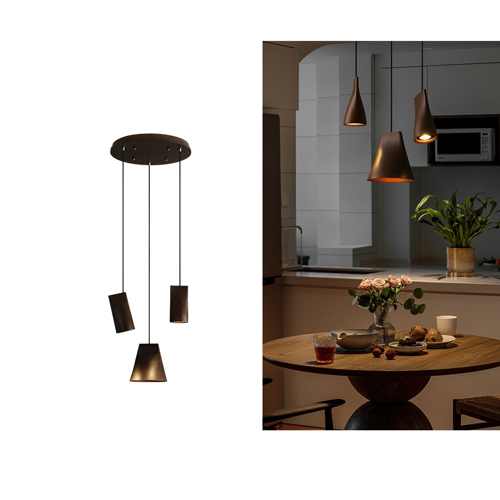 Ivarara Asymmetrical Wood Pendant Light