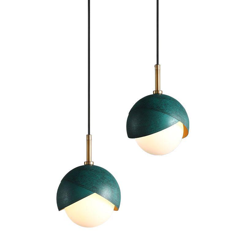 Jynara Pendant Lamp Brass Nested Opal Globe Modern