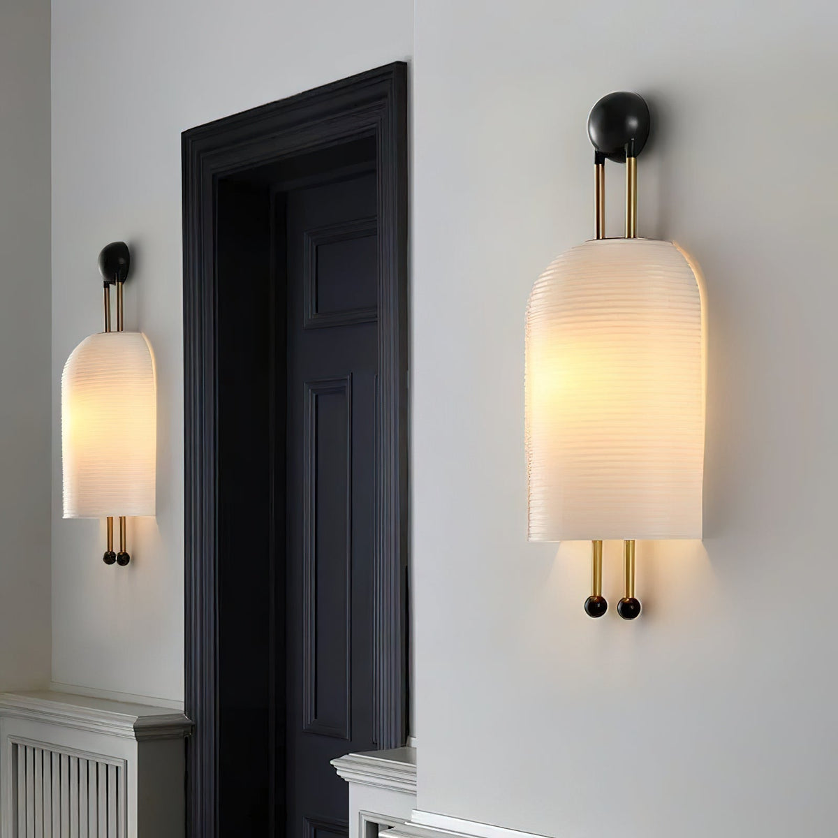 Bly Wall Lamp Opal Glass Gold Rods