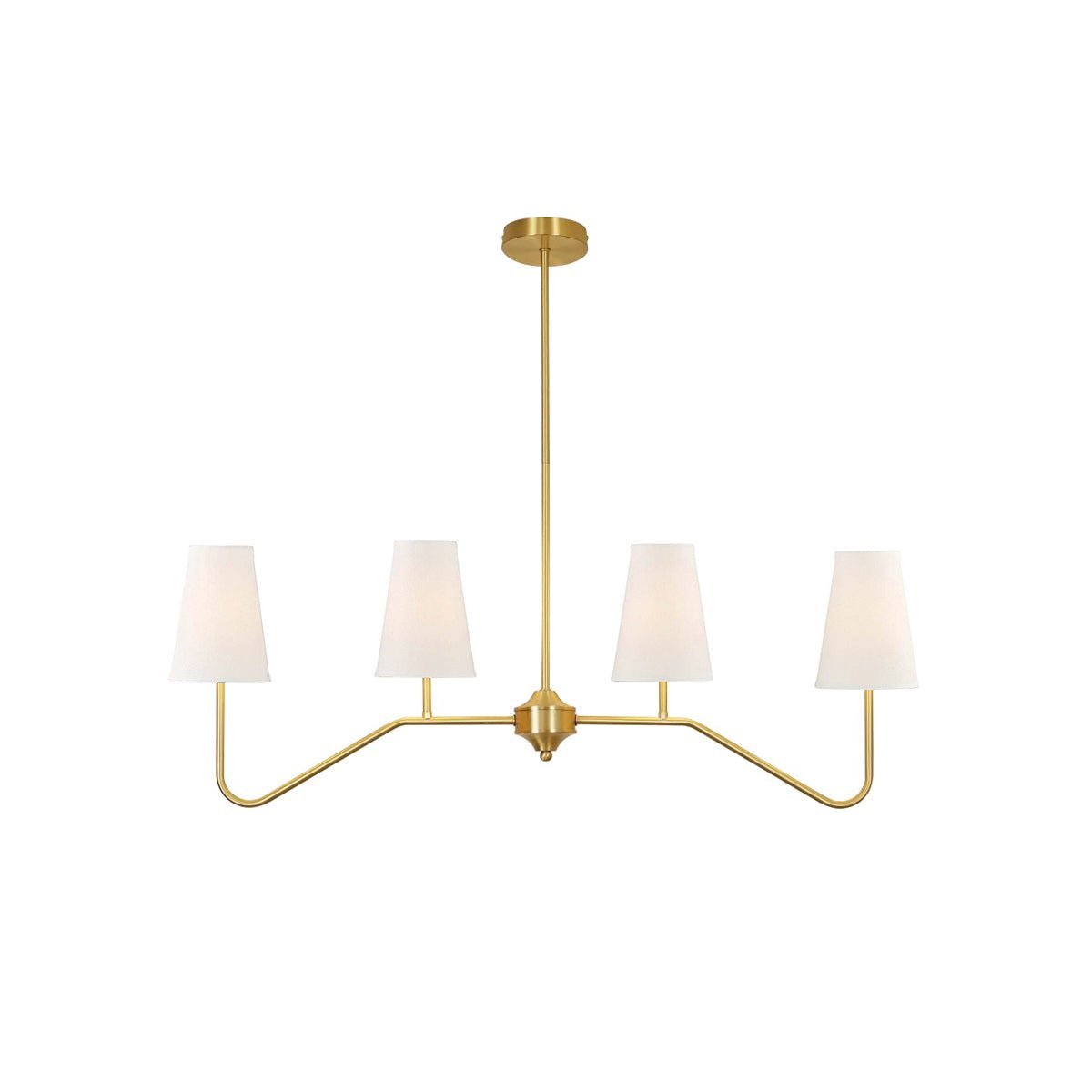 Oriinissa Chandelier Brass Curved Beige Linear