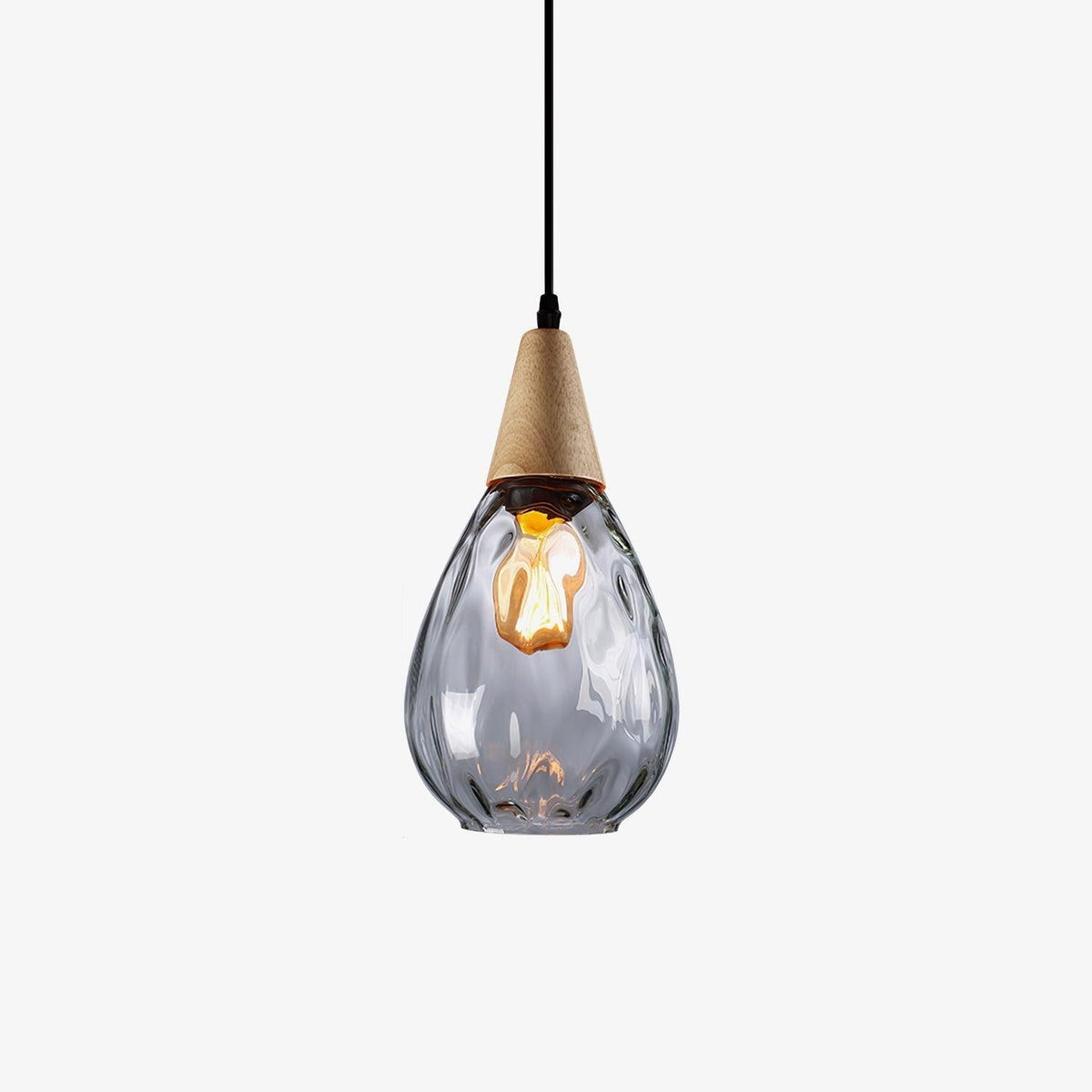 Rinisena Pendant Lamp Clear Glass Wood Nordic Modern