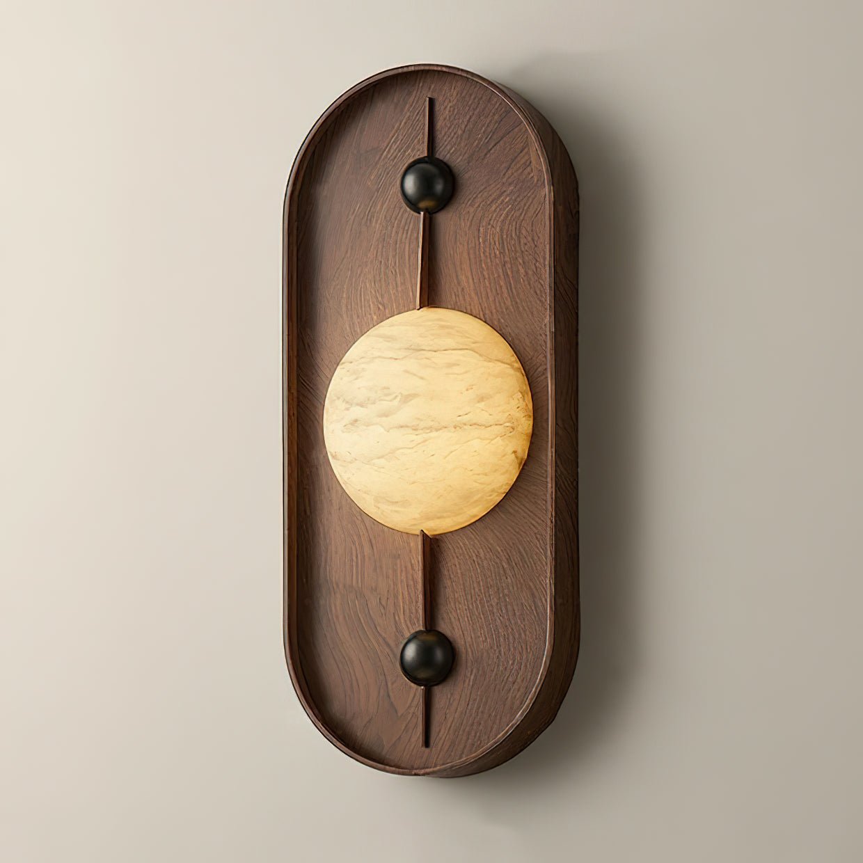 Nivuielle Oval Alabaster Wood Plug Wall Light