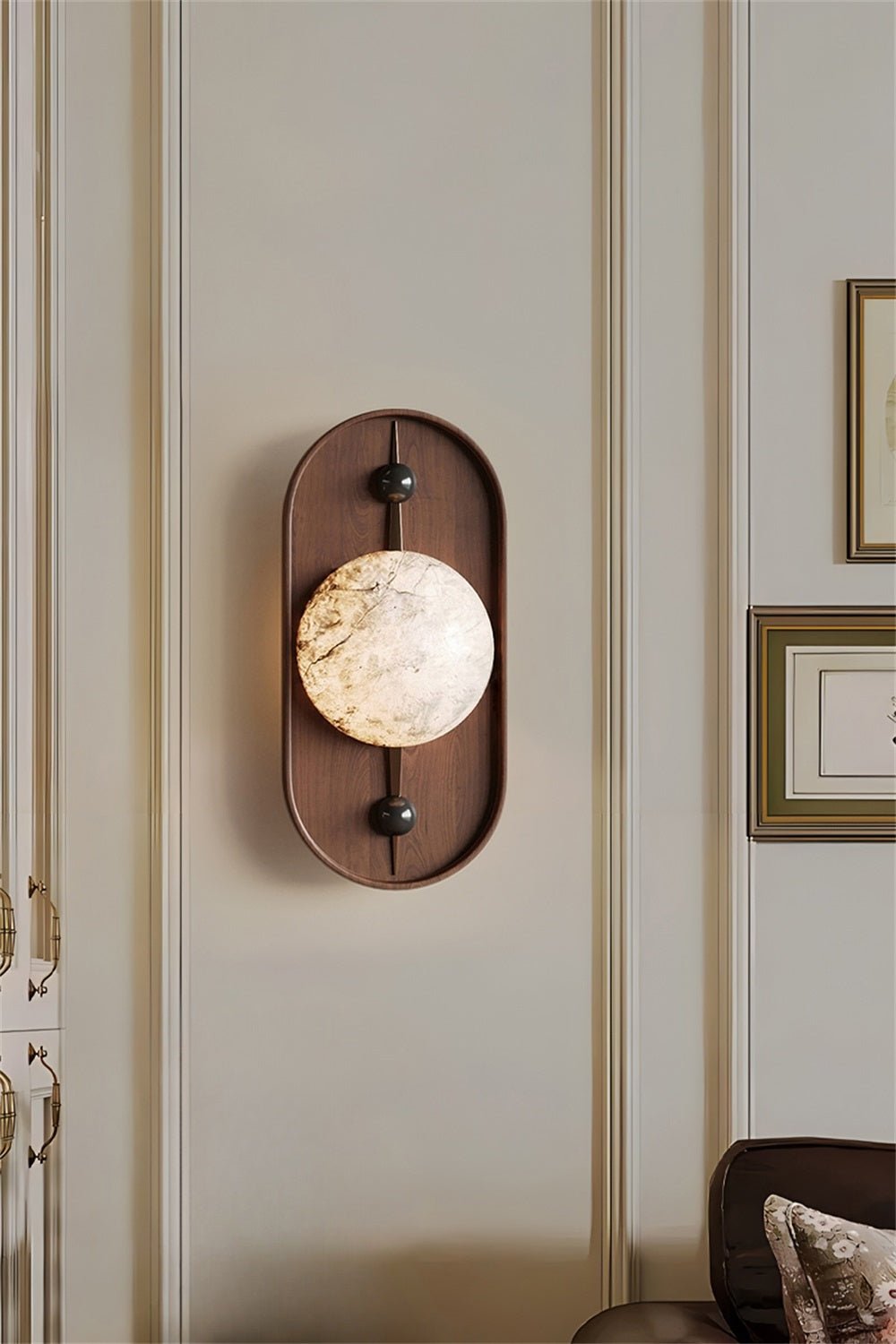 Lyvaran Oval Alabaster Wood Wall Light