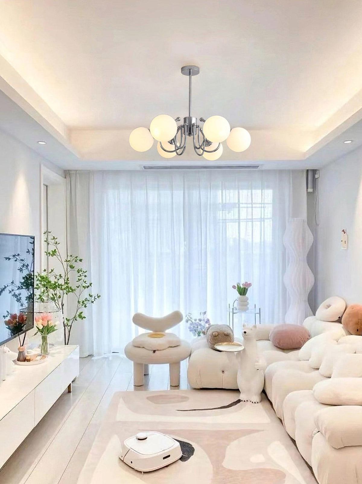 Tave Chandelier Globe Chrome Modern
