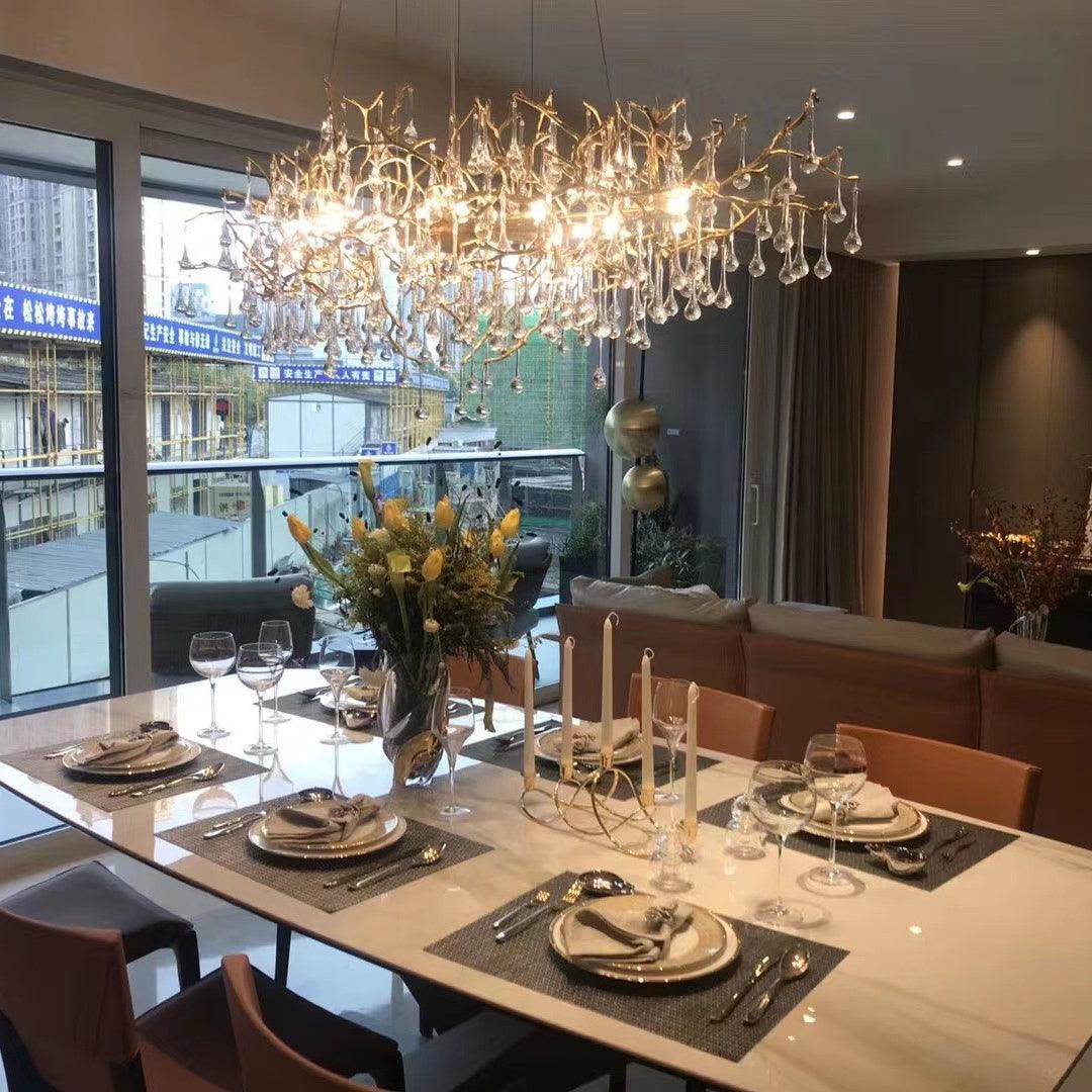 Elyeelle Chandelier Brass Crystal Branch