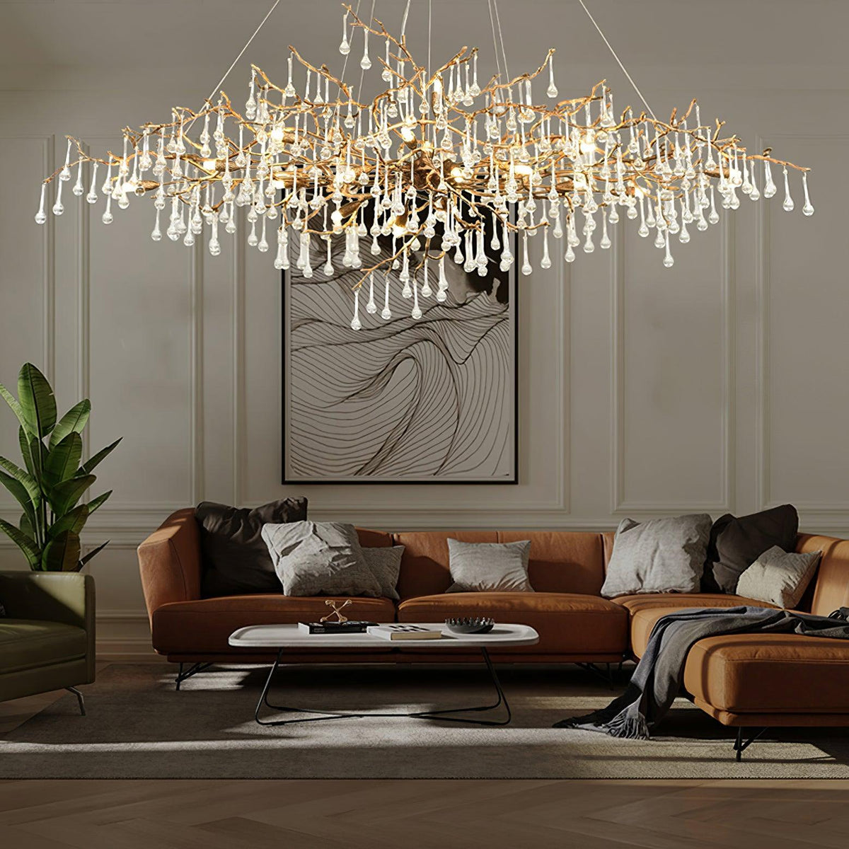Elyeelle Chandelier Brass Crystal Branch