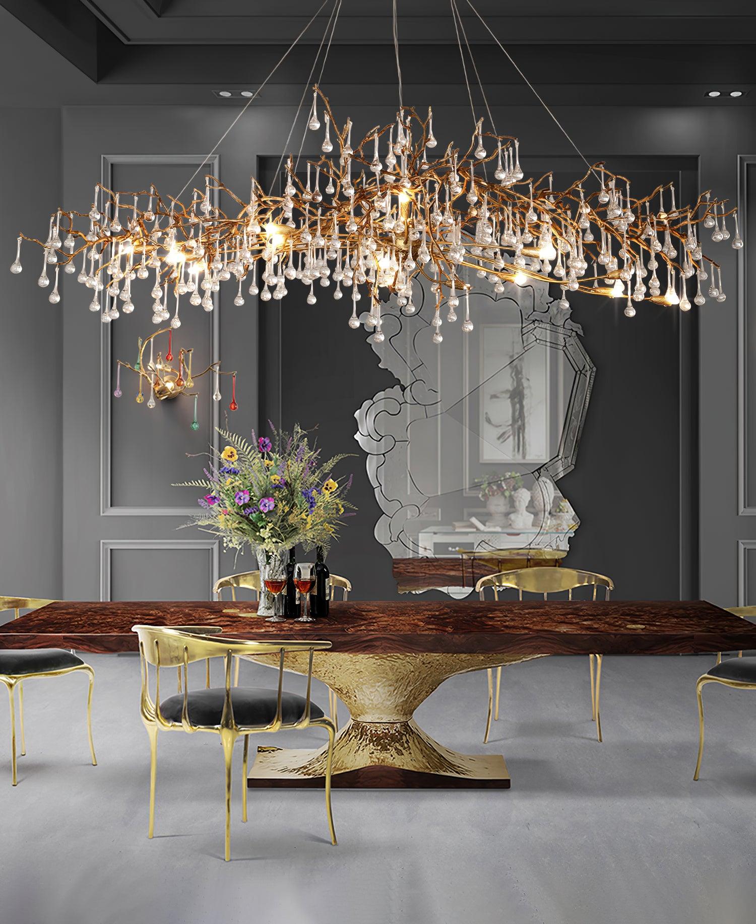 Elyeelle Chandelier Brass Crystal Branch
