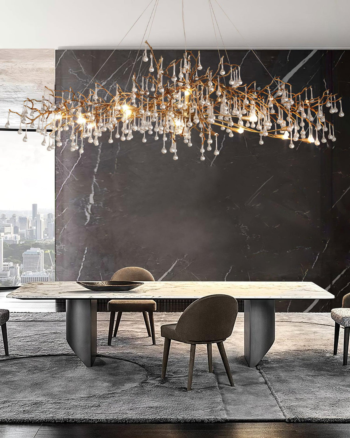 Elyeelle Chandelier Brass Crystal Branch
