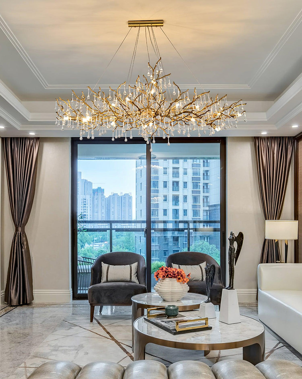 Elyeelle Chandelier Brass Crystal Branch