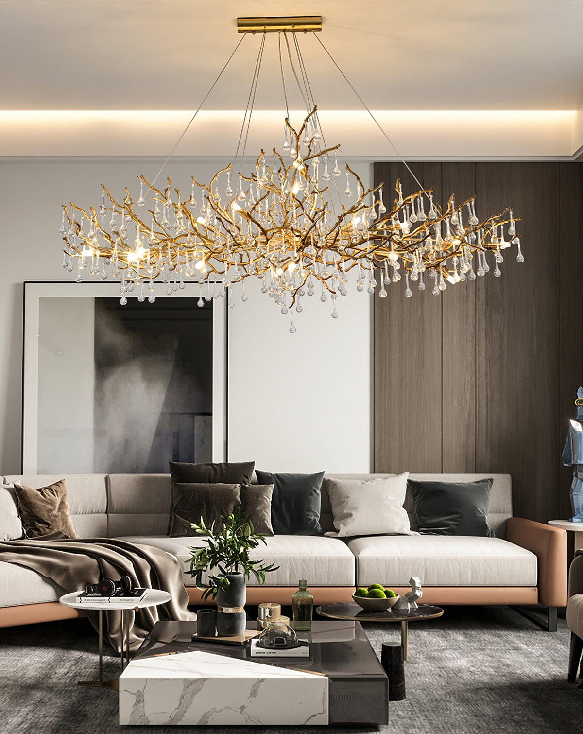 Elyeelle Chandelier Brass Crystal Branch