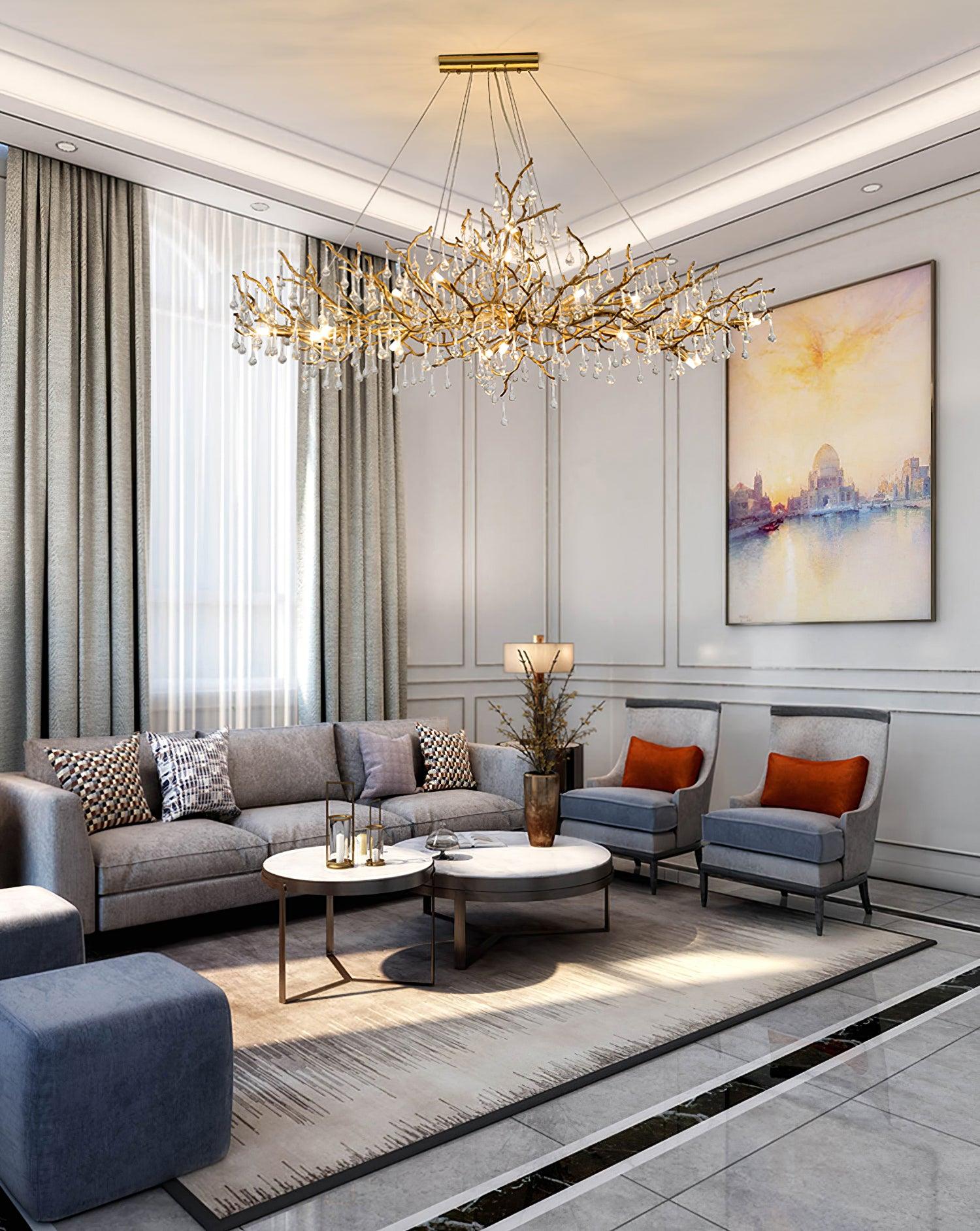 Elyeelle Chandelier Brass Crystal Branch